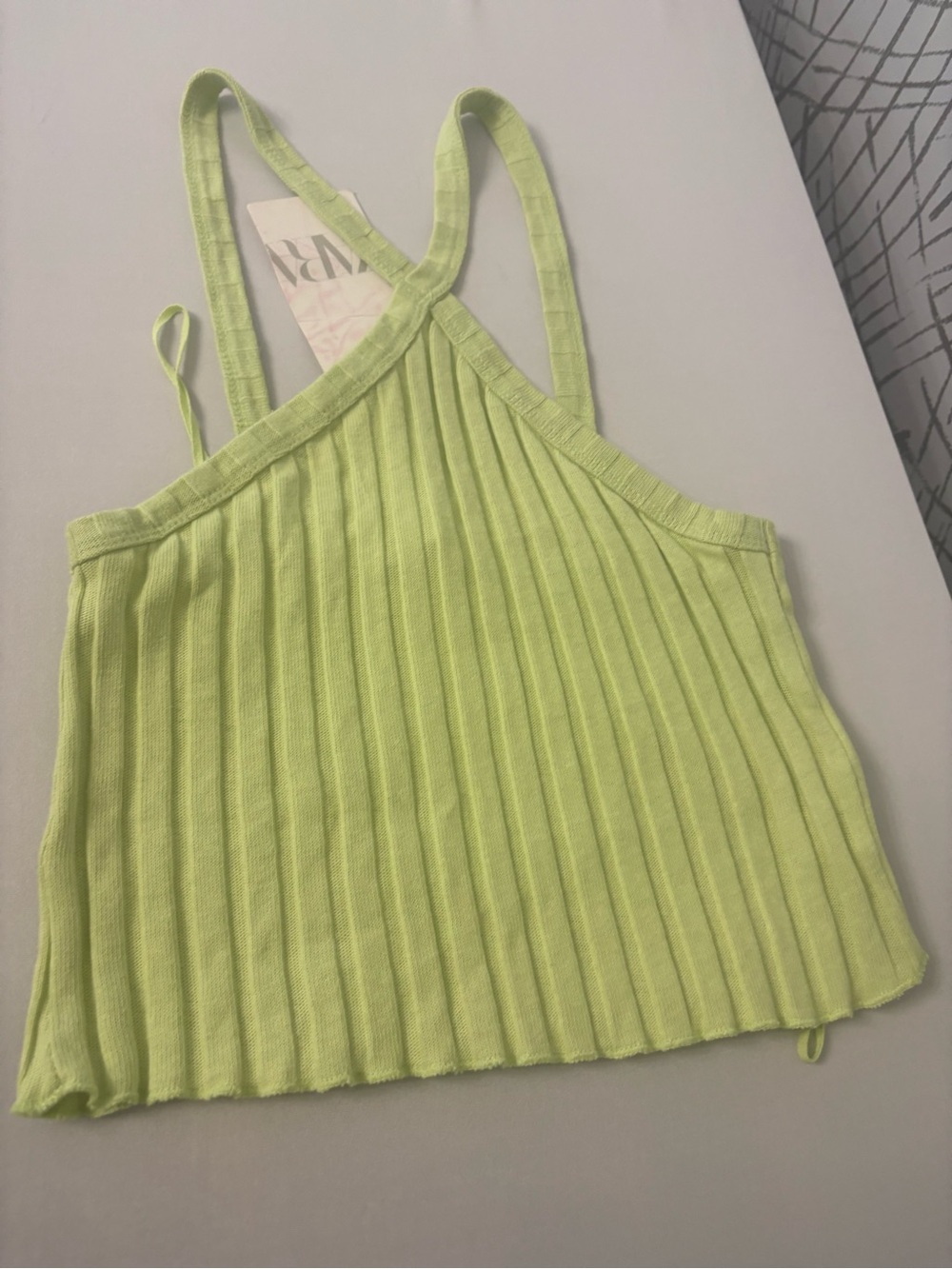 Zara Ribbed Halter Neck Crop Top - Picture 4 of 6
